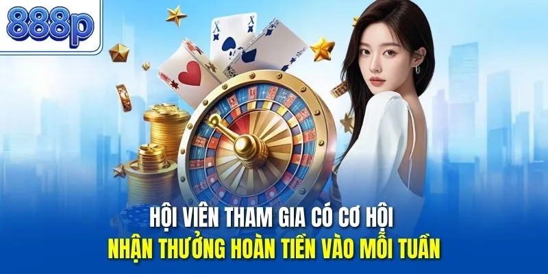 Hội viên tham gia có cơ hội nhận thưởng hoàn tiền vào mỗi tuần